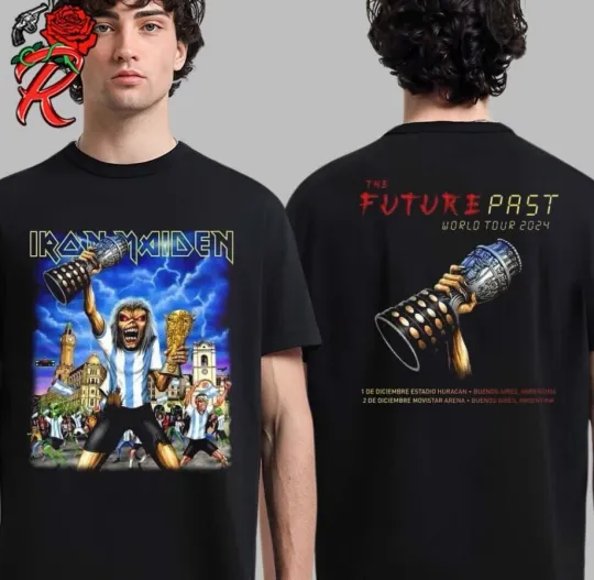 Discover Iron Maiden Future Past World Tour 2024 T-Shirt – Argentina December 1 & 2 Conce