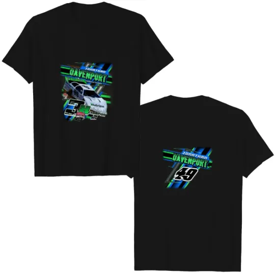 Jonathan Davenport Dirt Track Racing T-Shirt - Blue Graphics Heavyweight Tee