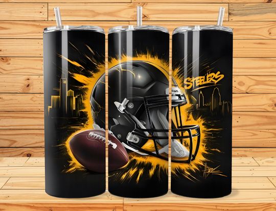 Discover Pittsburgh 20oz Skinny Tumbler Wrap Design Sublimation, American Football Tumbler, 20oz Template Straight Tumbler Wrap,Instant Download, PNG