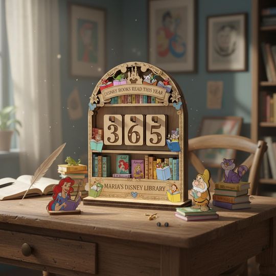 Discover Custom Name Disney Princess Sidekicks Book Tracker Sign, Personalized Bookish Gift