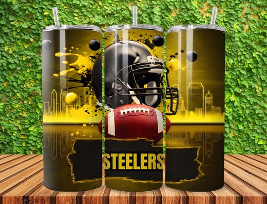 Discover Pittsburgh 20oz Skinny Tumbler Wrap Design Sublimation, American Football Tumbler, 20oz Template Straight Tumbler Wrap,Instant Download, PNG