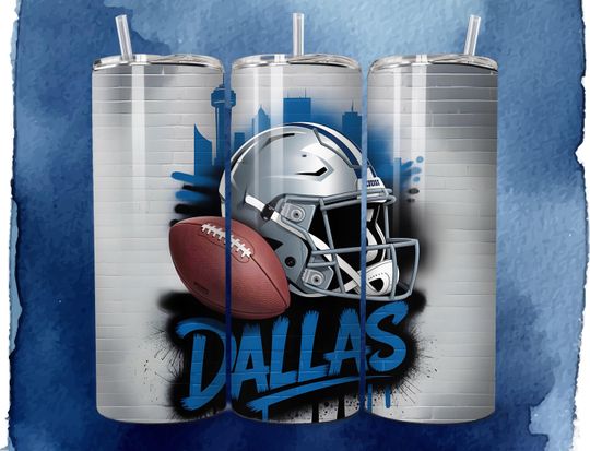 Discover Dallas 20oz Skinny Tumbler Wrap PNG, Sport 20oz Tumbler PNG, Mascot Sublimation Tumbler PNG Digital Download