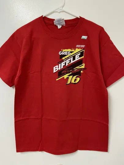 Discover Greg Biffle # 16  Red Epic Youth Shirt 2 Sided Chase ,Roush Fenway Small   C