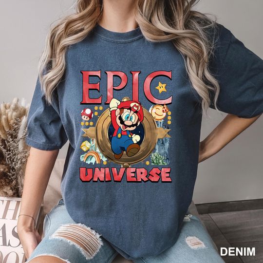 Super Mario Epic Universe Shirt, Mario Luigi Princess Peach Epic Universe Family Shirt, Matching Family Vacation Tees