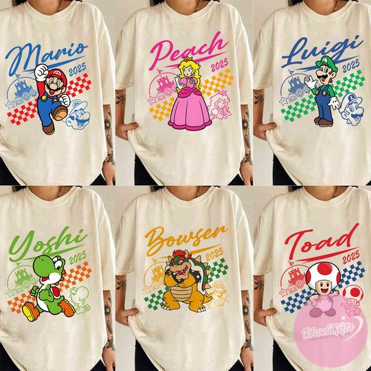 Super Mario Epic Universe Shirt, Princess Peach Mario Yoshi Epic Universe Family Matching, It's Epic Trip 2025 Epic Group Shirt
