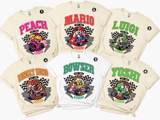 Discover Comfort Colors Race Cars Super Mario Shirt, Epic Universe Tee, Mario Car