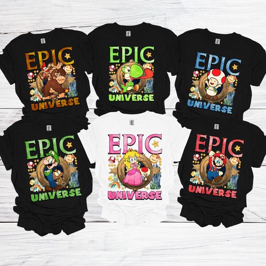 Discover Epic Universe Super Mario Matching Group Tees, Custom Epic Universe Shirt, Mario Epic Universe 2025 Shirt, Trip Shirt