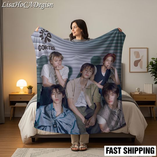 Discover Boy Group K-Pop Sherpa Fleece Blanket, Cozy Fandom Decor Gift for Fans, Bedroom Bedding, Unique Keepsake, Kpop Fun Gift