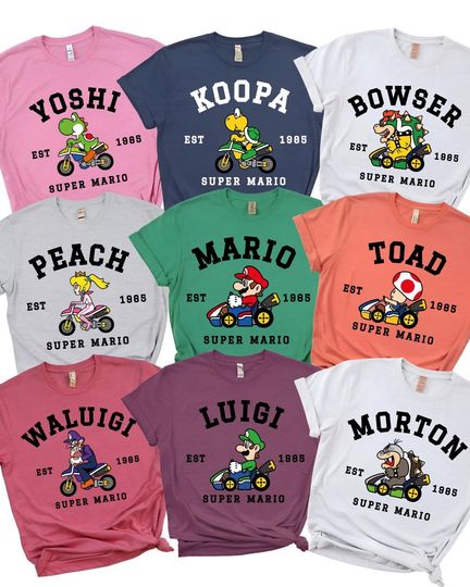 Super Mario Epic Universe Shirt: Princess Peach, Yoshi Family Matching