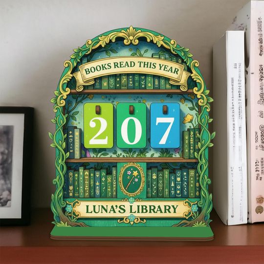 Discover Vintage Book Read Tracker, Personalized Book Lover Gift, Reading Tracker, Books Read This Year Counter, Reading Lover Gift, Library Decor