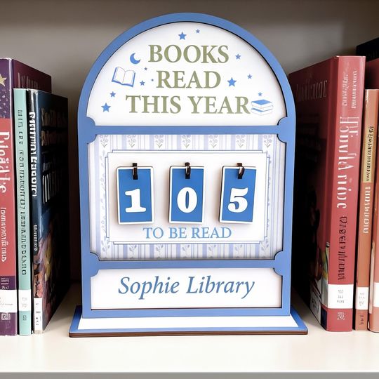 Discover Personalized Books Read Tracker,Books Read This Year Counter,Book Tracker,Bookshelf Decor,Book End,Reader Gift,Book Lover,Gift,Bookish Gift
