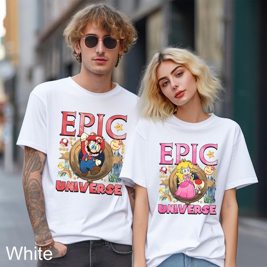 Super Mario Epic Universe Shirt, Mario Luigi Princess Peach Epic Universe Family Shirt, Matching Family Vacation Tees 293412