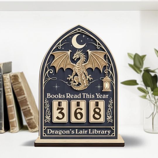 Discover Personalized Books Read Tracker, Dragon Book Counter Sign, Fantasy Bookshelf Decor, Reader Gift, Book Lover Gift, Bookish Home Decor