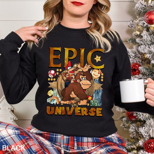 Super Mario Epic Universe Sweatshirt, Mario Luigi Princess Peach Epic Universe Family Hoodie, Matching Family Vacation Crewneck 363412