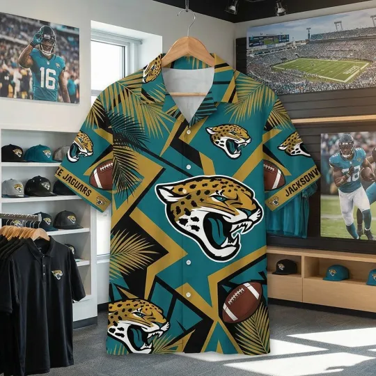 Discover Jaguarss Jacksonville Football Team Hawaiian Button Shirt