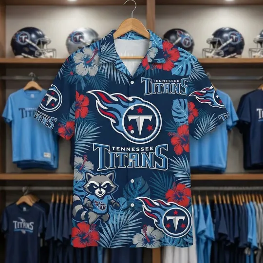 Discover Titans Tennessee Football Team Hawaiian Button Shirt