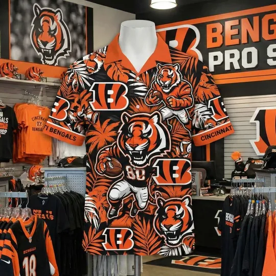 Discover Bengalss Cincinnati Football Hawaiian Button Shirt