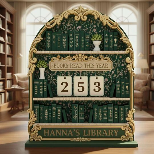 Discover Personalized Vintage Floral Book Tracker, Books Read This Year, Reading Counter Sign, Cottagecore Library Decor, Book Lover Gift