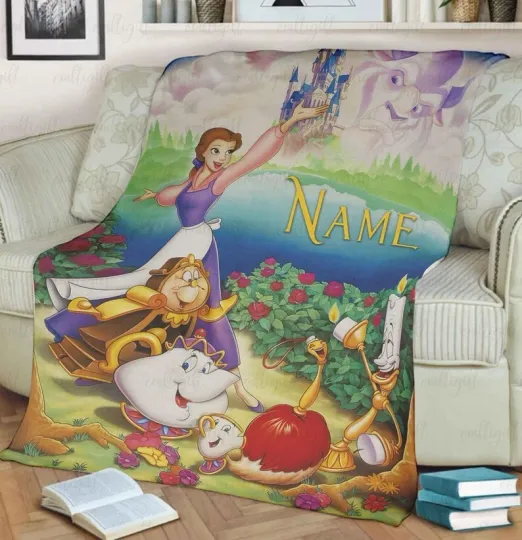 Personalized Beauty And The Beast Characters Group Gift For Fan Blanket