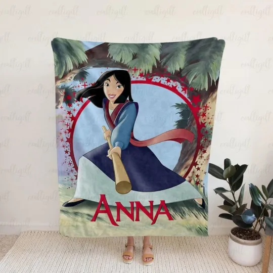 Personalized Warrior Mulan Princess Brave Girl Empowerment Blanket