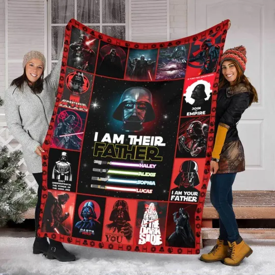 Discover Personalized Star Wars Darth Vader I Am Their Father Gift For Dad Blanket