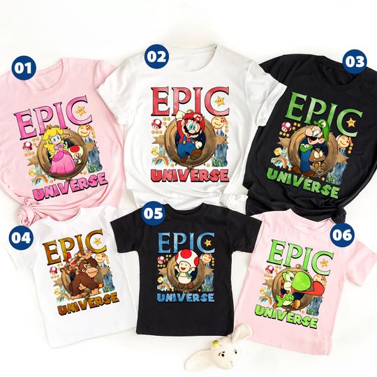 Super Mario Epic Universe Shirt, Universal Theme Park Inspired Shirt, Super Nintendo Shirt, Universal Trip Shirt, Mario Characters Shirt