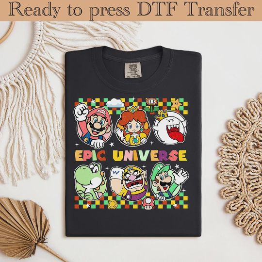 Discover Epic Universe Mario Dtf Print,Super Mario Dtf, Family Universe Park Trip Shirt Press,Disney,Epic Universe Dtf Press,How To Train Your Dradon