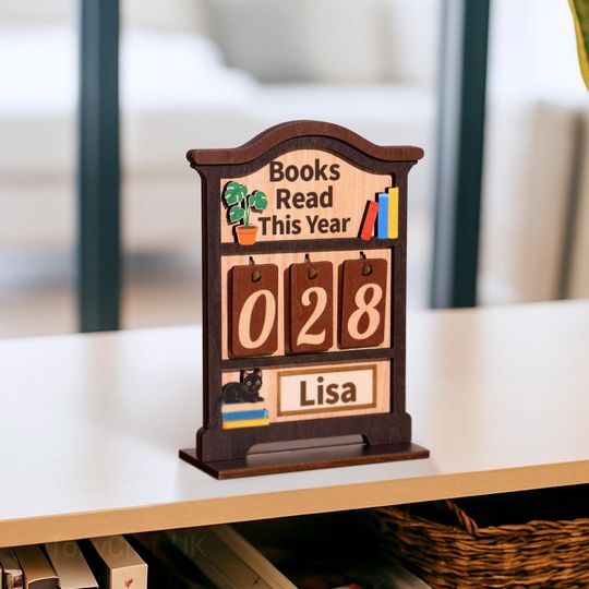 Discover Books Read This Year Counter, Multi Color Books Read Tracker, Book Lover Gift, Book Club Gift, Bookshelf Decor, Gift for Readers, Book Ends