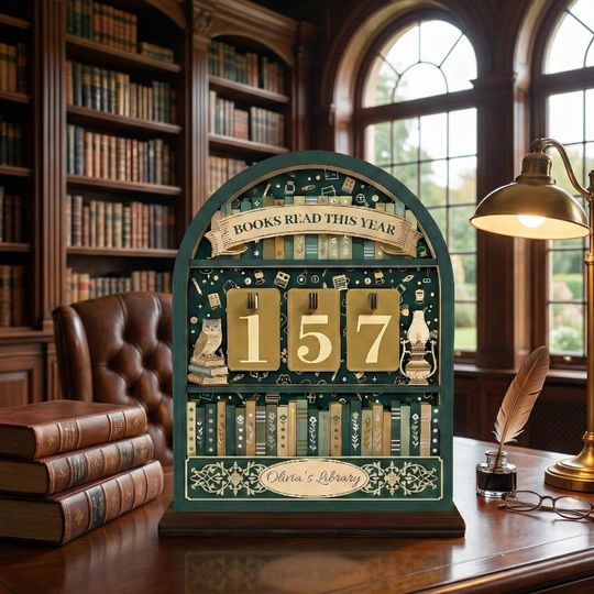 Discover Custom Wooden Book Tracker  Books Read This Year Sign  Personalized Library Decor  Reading Tracker Gift for Book Lovers & Kids