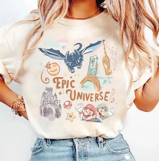 Discover Epic Universe Shirt, Orlando Park Epic Universe Shirts, Coquette Bow Mario Baby