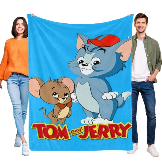 Tom and Jerry Cartoon Blanket Soft Flannel Blanket Birthday Gift for Kids