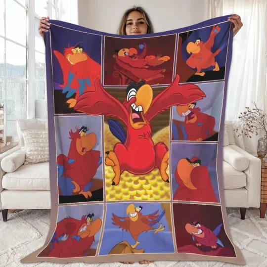 Never Too Old For Iago Aladdin Cartoon Character Villain Christmas Gift Blanket