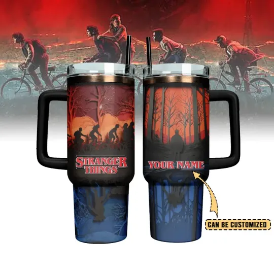 Discover Custom Retro Horror Style Tumbler – Insulated Cup with Handle