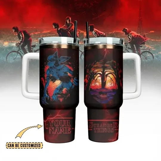 Discover Custom Red Glow Retro Sci-Fi Tumbler – Insulated Travel Cup