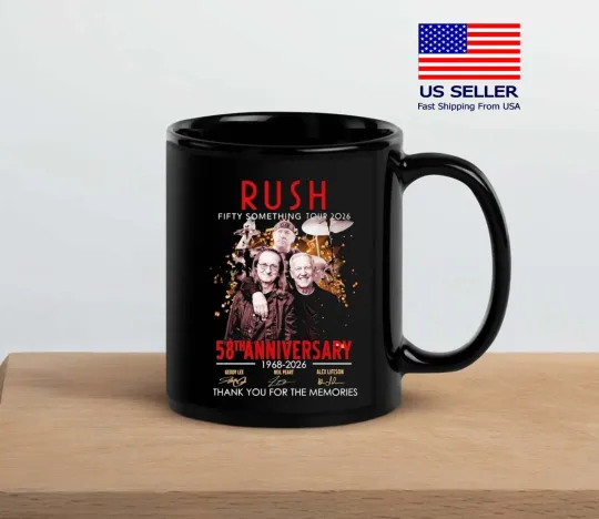 Discover Rush Fifty Something Tour 2026 Coffee Mug