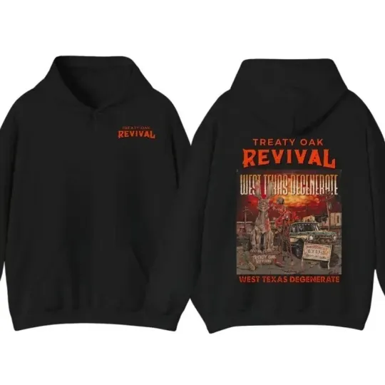 Discover Treaty Oak Revival Hoodie - West Texas Degenerate Double Sided Hoodie