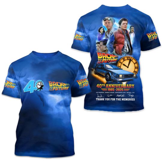 Back To The Future 40th Anniversary Movie 3D T Shirt