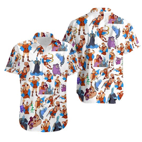 Disney Hercules Character Hawaiian Shirt, Hercules Button Up Shirt, Hercules Hawaiian Shirt, Hercules Summer Beach Shirt