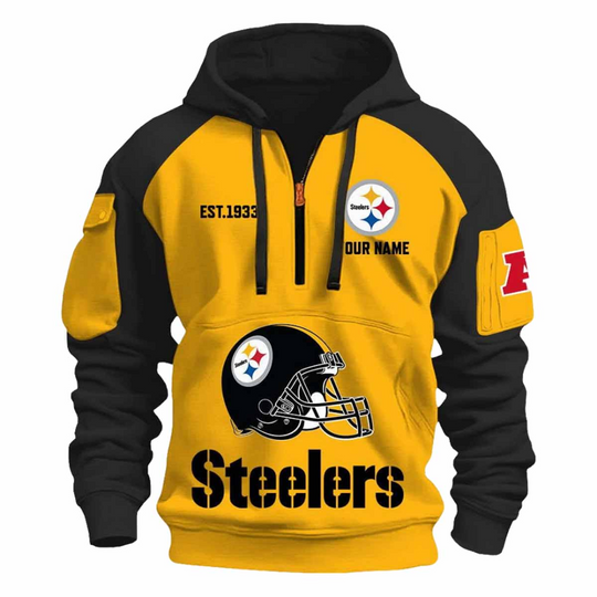 Discover Custom Name 2025 Steeler Est 1933 Quarter Zip Hoodie