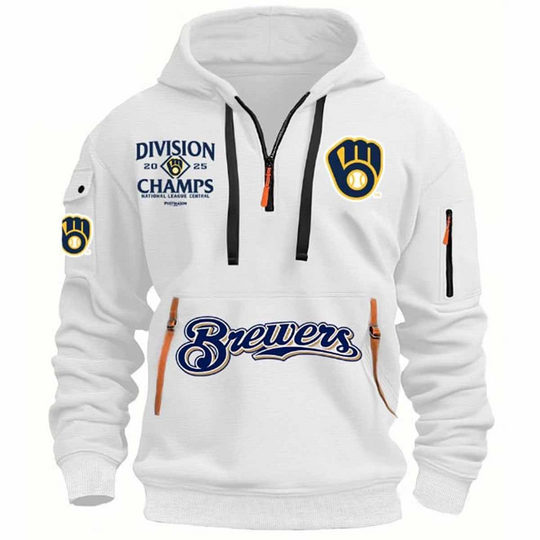 Discover Brewers Division Champs 2025 Quarter Zip Hoodie