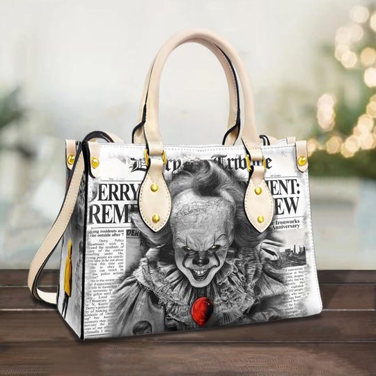 Discover Horror Halloween Leather Handbag, Horror Leather Bag, Shoulder Bag, Top Handle Bag, Gift For Mom.