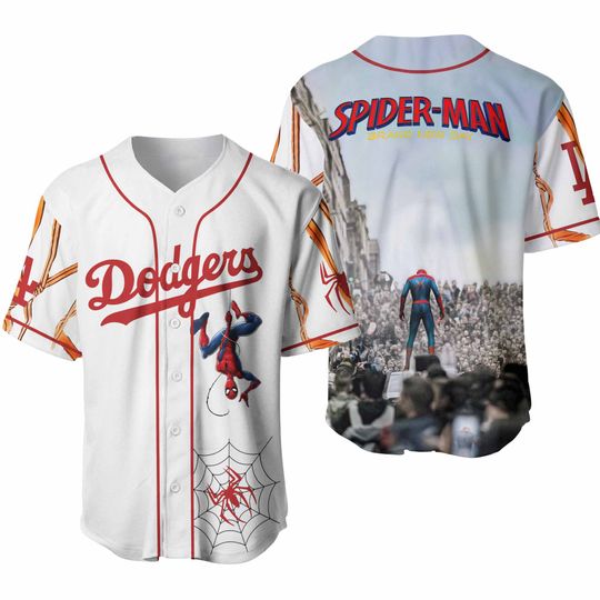 Dodgers x Spider-Man Baseball Jersey 2025 Size XS-5XL