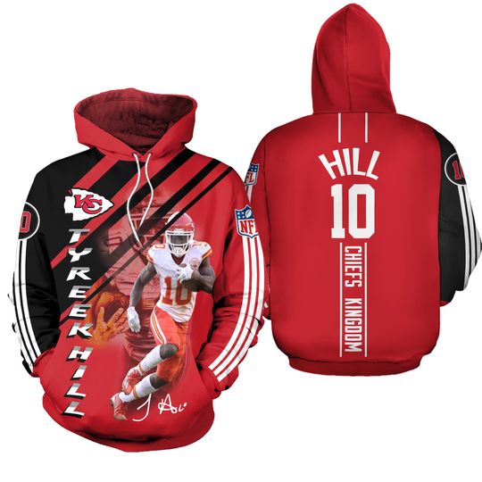 Tyreek Hill #10 Kansas Chiefs Hoodie Football Team Gift, Kansas Chiefs Game Day Football 3D Hoodie
