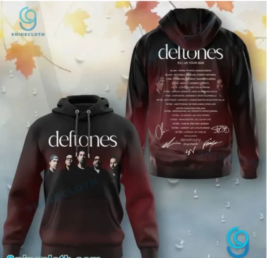 Discover Deftone Eu Uk Tour 2026 3D All Over Printed Hoodie