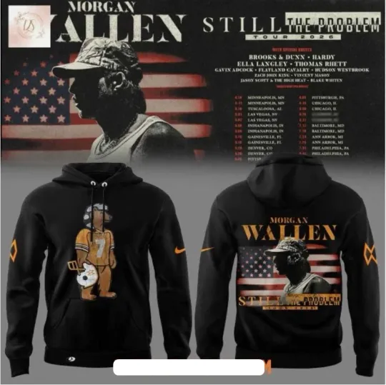 Wallen Western Still The Problem Tour 2026 Black 3D Hoodie