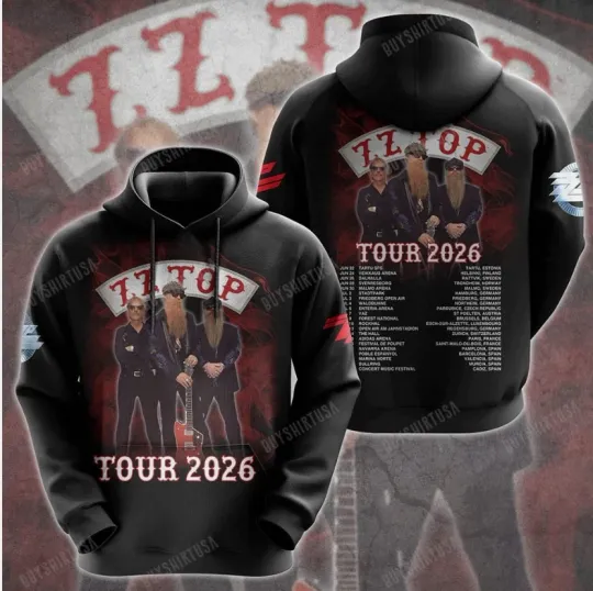 Discover ZZ Top Tour 2026 Schedule Date All Over Print 3D Hoodie