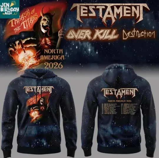 Discover Testament North American Tour 2026 3D Hoodie