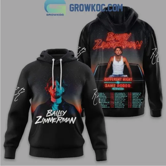 Discover Bailey Zimmerman Different Night Same Rodeo Tour 2026 3D Hoodie
