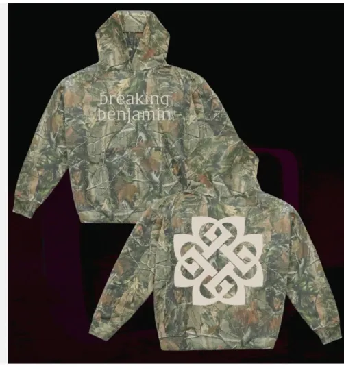 Discover Breaking Benjamin 2025 Tour Merch Camo 3D Hoodie