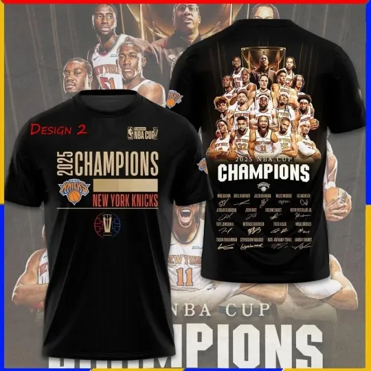 Discover New York Knicks 2025 Basketball Cup Champions Two Sided - Full Size